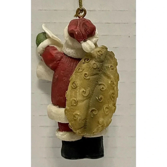 Santa Carrying Gold Toy Bag‎ and Naughty Or Nice List Ornament ￼3” - Picture 3 of 3